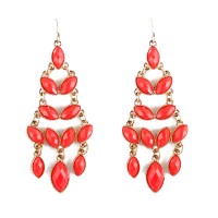 Ayaka Coral Faceted Laurel Cascade Earrings